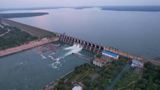 (धमतरी) लगातार वर्षा से महानदी परियोजना के जलाशयों में बढ़ा जलभराव