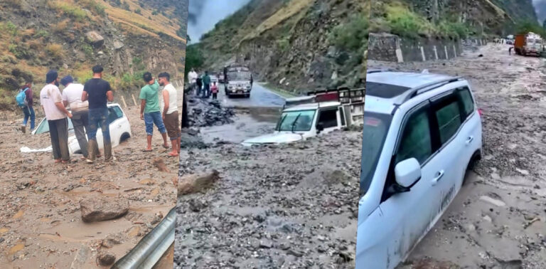 हिमाचल में फटा बादल, फ्लैश फ्लड से शिमला को जोडऩे वाला नेशनल हाईवे बंद, बीच सड़क मलबे में दबे वाहन